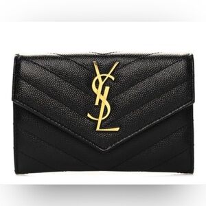 YSL Graine de Poudre Matelasse Chevron Envelope Wallet